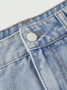Sweetness Summer Sweet Girl Casual Cute Y2k 3D Bow Back Denim Skirt For Women Everyday Date Light Blue - Blue - View 4