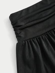 SHEIN 青少年女孩 2件組夏季可愛休閒黑色碎花裙套裝 - 黑色 - 查看 5
