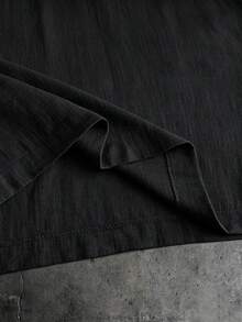 AXEPEAK Men's Solid Color Polo Shirt And Pants Casual Set - Black - View 3