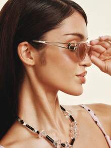 Popjeli Sweet And Cool Cat-Eye Glasses, Metal Temple Design, Versatile Commuting - Multicolor - View 7