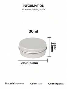 24/12 Stücke Aluminium Blechdosen mit Schraubverschluss, 10ml/30ml/50ml/60ml Aluminium Blechdosen nachfüllbare Behälter, Metalldosen mit Deckeln, leere Aluminium Dosen Metallkerzen Aufbewahrungsdosen Reisedosen, geeignet für Basteleien, Süßigkeiten, Kosmetik, Lippenbalsam, Kerzen, DIY - Silber - Übersicht 23