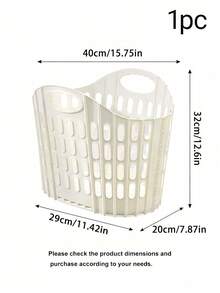 1 Pack Wall-Mounted Foldable Multi-Compartment Laundry Basket, Durable Polypropylene Dirty Clothes Storage Bin, Home Bathroom Laundry Hamper - Multicolor - View 4