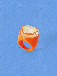 Popjeli 1 Cincin Resin Cinta Berwarna-warni, Perhiasan Musim Panas yang Lucu dan Menawan untuk Wanita dan Anak Perempuan, Cocok untuk Ditumpuk di Pantai dan Tepi Laut. - Berapa harganya? - View 11