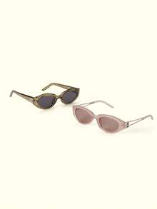 Popjeli Sweet And Cool Cat-Eye Glasses, Metal Temple Design, Versatile Commuting - Multicolor - View 4