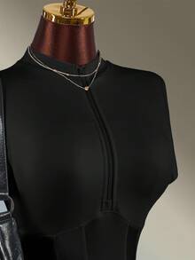 Amplova Women's Mesh Patchwork Sports Sexy Sporty Dress Gym Black Summer - Black - View 6