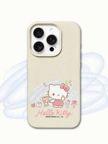 HELLO KITTY AND FRIENDS | SHEIN Hello Kitty 全角色與反派彩色貼紙拼貼印花皮革手機殼 防震防摔 全包覆保護殼 適用 iPhone 17 Pro Max 16 15 14 13 12 Pro Max Plus Y2K 復古美學 可愛少女風 Ins 高顏值手機殼 - 彩色 - 查看 2