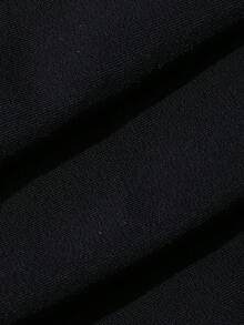 DAZY 女款純色拼接裙式泳褲，適合海灘度假 - 黑色 - 查看 5
