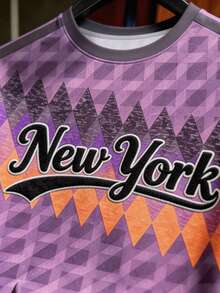 Gritte Field Men's Geometric Print Short Sleeve Soccer Jersey - Multicolor - View 3