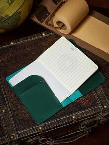 HARRY POTTER X SHEIN Ambition House Crest PU Leather Passport Cover, Wizardry Academy Snake Emblem Passport Holder, Stylish Travel Protector - Green - View 5