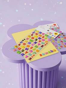 Joivida 2Pcs 3D Crystal Alphabet Number Stickers , Colorful Transparent Jelly Letter Number Stickers With Cute Cartoon Face Design, Self-Adhesive DIY Decals For Scrapbooking, Journaling, Notebook, Laptop, Water Bottle & Phone Case, Ideal For Birthday Party Favors & Creative Craft Projects (2 Styles Available) - multicolor - View 3