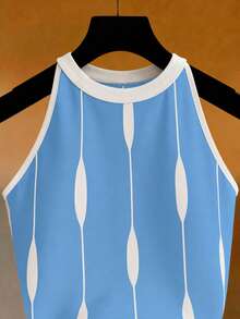 GlowEve 女款圓領線條印花休閒百搭日常穿著上衣 - 彩色 - 查看 3