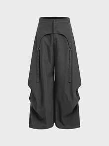 AXEPEAK Men's Fashionable Design Wide Leg Pants - Grey - View 3