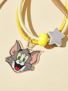 TOM & JERRY X SHEIN 時尚可愛卡通狗狗壓克力手工串珠手機鍊 手機掛繩 手機吊飾 - 彩色 - 查看 3