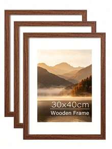 1/3件 30x40cm 木製相框，經典木框，30x40cm A4 A3 復古木框，復古棕色長方形光滑拋光裝飾框，適用於居家臥室客廳桌面牆面裝飾 - 木質相框 - 查看 21
