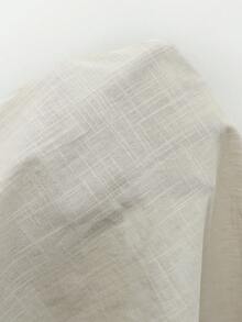 Elaquor Set casual da 2 pezzi da donna taglie forti con blusa a tinta unita con collo rotondo e laccio in vita e pantaloni - Albicocca - Visualizzare 6