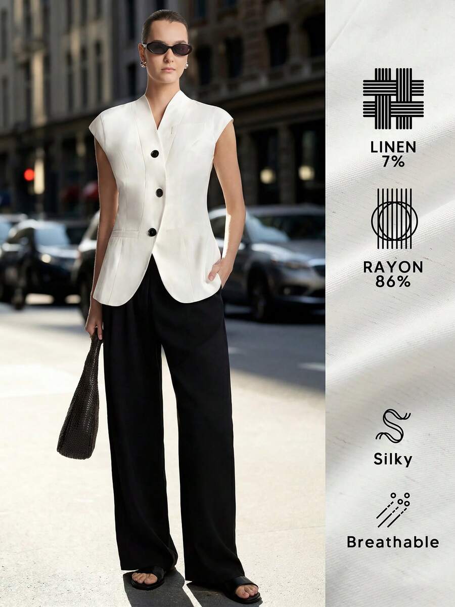 Duskaine Women's Casual Button-Up Shirt, Elegant And Professional For Work And Commute, Summer