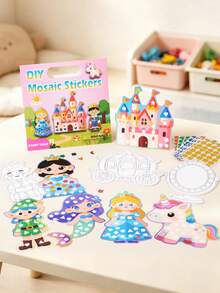 MINKOJA Double-Sided Kids DIY 3D Mosaic Sticker Art Kit, Geometric Pixel Puzzle & Coloring Craft Activity, Fine Motor Skill Developmental Toy With Hanging Ornament Design - Multicolor - View 2
