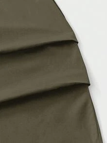 AXEPEAK Men's Solid Color Deconstructed Design Wide Leg Loose Casual Pants - Army Green - View 5