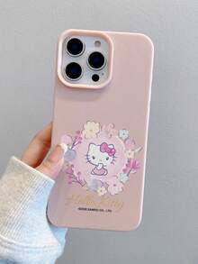 HELLO KITTY AND FRIENDS | SHEIN Hello Kitty 全角色與反派彩色貼紙拼貼印花 粉色邊框皮革紋理手機殼 防震防摔 全包覆保護殼 適用 iPhone 17 Pro Max 16 15 14 13 12 Pro Max Plus Y2K 復古美學 可愛少女風 Ins 高顏值手機殼 - 彩色 - 查看 5