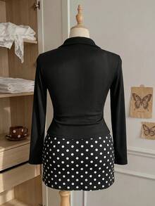 Comfortcana Casual Versatile Solid Color Long Sleeve Plus Size Women's T-Shirt Fall - Black - View 3