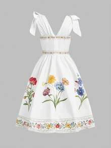 Travachic KIDS Tween Girl Travachic 春夏優雅印花洋裝，夏季 - 彩色 - 查看 3