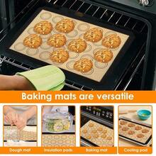 Silicone Baking Mat Set For Macarons Non-Stick Reusable Heat Resistant Cookie Baking Sheets, Multipurpose Silicone Baking Liners, Dishwasher Friendly, Perfect For Christmas, Thanksgiving, Valentine'S Day, Mother'S Day, Labor Day - Multicolor - View 2