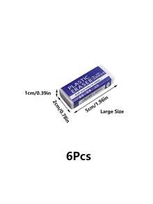 6/12/24 Packs Pencil Erasers, Rectangular White Erasers For School Office, Art Erasers For Drawing, Christmas Gifts Back To School - multicolor - View 9