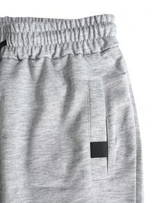 Manfinity Homme Men's Woven Contrast Drawstring Waist Shorts, Elastic Waist 2 Pieces Set - Multicolor - View 5