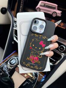 HELLO KITTY AND FRIENDS | SHEIN Hello Kitty 全角色與反派彩色貼紙拼貼印花皮革手機殼 防震防摔 全包覆保護殼 適用 iPhone 17 Pro Max 16 15 14 13 12 Pro Max Plus Y2K 復古美學 可愛甜美 Ins 風高顏值手機殼 - 彩色 - 查看 5