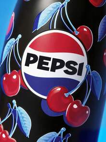 PEPSI X SHEIN 16盎司/500毫升帶手柄保溫杯，真空隔熱卡通圖案水壺，防漏蓋，不鏽鋼旅行杯，車用杯，返校季 - 黑色 - 查看 5