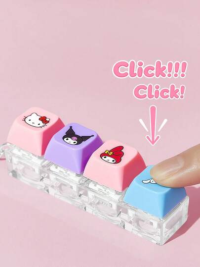 HELLO KITTY AND FRIENDS | SHEIN Meredakan dan Mengurangi Stres. Gantungan Kunci Keyboard, Liontin Tas, Cocok untuk Hadiah, Dompet, Tas Sekolah, Ransel, dan Aksesoris Mobil. Bukan Mainan