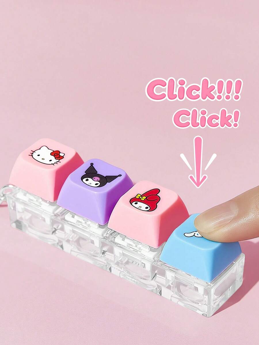 HELLO KITTY AND FRIENDS | SHEIN Meredakan dan Mengurangi Stres. Gantungan Kunci Keyboard, Liontin Tas, Cocok untuk Hadiah, Dompet, Tas Sekolah, Ransel, dan Aksesoris Mobil. Bukan Mainan - MultiWarna - View 1