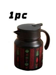 1Pc 800ml Saudi Style Coffee Pot Tea Pot, Long Heat Preservation, Middle East Style Coconut Tree Print, Suitable For Home, Restaurant, Gift Giving & Saudi National Day - Multicolor - View 16