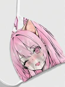 ROMWE Anime 女款卡通印花休閒日常掛脖綁帶上衣 - 白色 - 查看 3