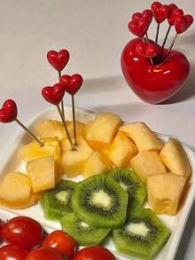 5/10 Piece Fruit Holding Forks In Heart And Fruit Shapes, Beautiful Kitchen Utensils, For Christmas - Multicolor - View 8