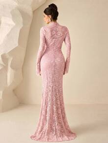 Coutiva Luxury Evening Gown, High-End Formal Dress, Elegant Dignified Lady Formal Wear - Pink - View 2