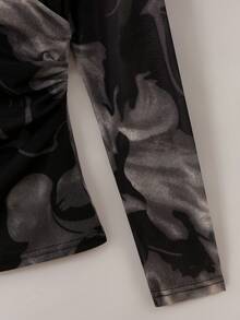 GlowEve Damen Große Größen Mittleres Alter V-Ausschnitt Wickel Bluse mit geraffter Seiten-Taille Sommer Elegant Lässig Urlaub - Verschiedenfarbig - Übersicht 4