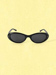 Popjeli Y2K Retro Sweet And Cool Wind Transparent Cat Eye Glasses, Metal Temple Design, Daily Versatile Commuting Fashion - Multicolor - View 11