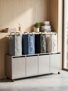 Large Capacity Foldable Recycling Bin - Cylindrical Opening Design, Multi-Purpose Storage Basket Suitable For Plastic Bottles, Space Saving, Foldable Organizing Box, Durable And Easy To Clean, No Need For Power, Household Recycling Bin - Multicolor - View 8