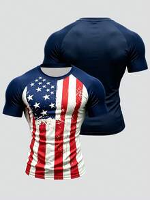 Gym Rark Men's Sports T-Shirt, Short Sleeve Slim Fit, Running Workout, Outdoor Casual, Gym - Multicolor - View 1