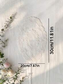 Cirelle 1个圆形镂空蕾丝边托盘垫，装饰餐桌垫，镂空雕刻设计，精致边缘花卉图案，轻巧结构，可重复使用，用途广泛，适用于家庭餐桌、厨房台面、客厅、婚礼派对、房间装饰，是节日礼物、派对礼品、情人节礼物的完美之选，适合成人、男士、女士、家人和朋友。 - 錦米色 - 查看 13