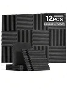 MODX [12 件] 楔形声学泡沫，用于隔音和降噪 - 12x12/12x2 英寸聚酯吸音瓷砖声学处理泡沫 - 隔音板适用于录音室、音乐室、游戏空间、播客、降噪吸音材料、吸音垫和声学处理墙贴。 - 彩色 - 查看 14
