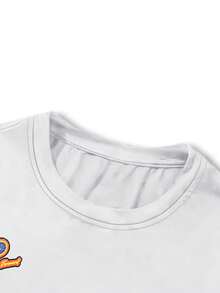ROMWE MEN Street Life Men's Letter Print Long Sleeve T-Shirt, Suitable For Daily Wear In Spring And Summer - White - View 4