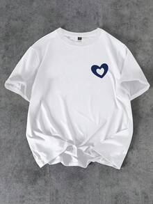 Manfinity Roghcode Men's Letter Print Crew Neck Short Sleeve Casual T-Shirt - White - View 3