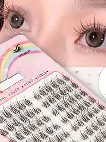 LIMEIKAI 120pcs Self-Adhesive Cartoon Style Sunflower False Eyelashes, Reusable To Enlarge Eyes - C.. - View 2