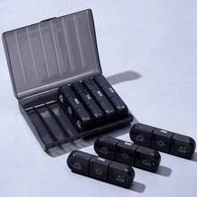 Caja organizadora de medicamentos con dosis matutina, de mediodía y vespertina semanal, caja de almacenamiento de gran capacidad con 21 compartimentos, estuche para pastillas - Multicolor - Ver 18