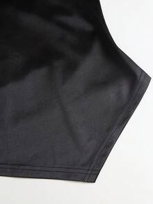 Sweetra 女款夏季黑色休閒性感百搭垂領無袖露背不對稱下擺上衣，適合萬聖節、夜晚外出與夜店 - 黑色 - 查看 3