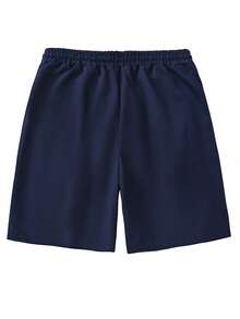 Manfinity Homme Men's Woven Contrast Drawstring Waist Shorts, Elastic Waist 2 Pieces Set - Multicolor - View 2