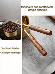 4/8pcs Measuring Cup And Spoon, Stainless Steel Measuring Cup And Measuring Spoon Set, Acacia Wooden Handle Stainless Steel Measuring Cup For Dry Goods And Liquid Ingredients, Baking Tools DIY, Seasoning Spoon Take Powder Spoon Coffee Spoon - Multicolor - View 9