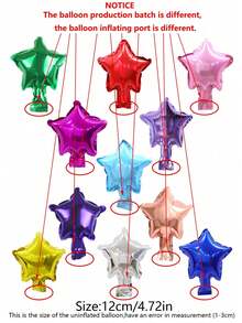 MINKOJA 100 piezas Globos de aluminio con forma de estrella de 5 pulgadas Mini Pentagrama Decoración para fondo de pared de fiesta de cumpleaños feliz Escenas de boda Celebración de aniversario Decoración de ambiente al aire libre Arreglos de decoración de tienda Globos - Mini Star - Ver 7